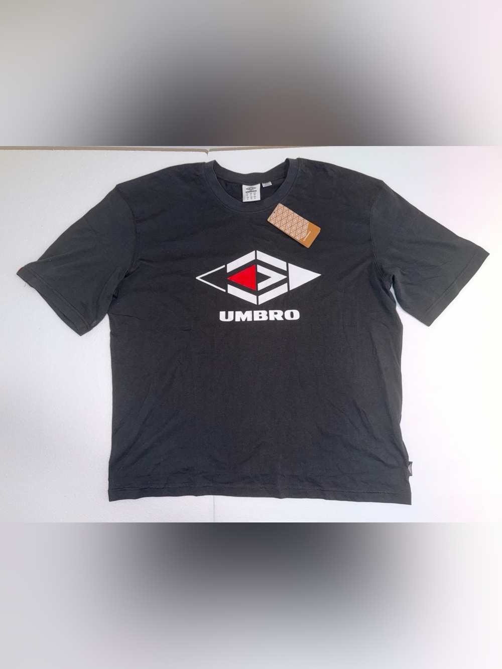 Umbro Black T-Shirt with White and Red Logo - NWT - Size XL